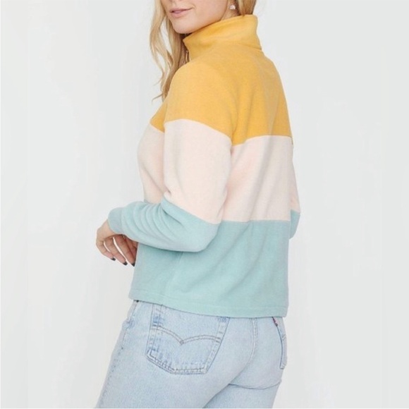 Ivory Ella Fleece 1/4 zip colorblock sweatshirt Size Small Y2K Casual Cozy Warm - Picture 2 of 8